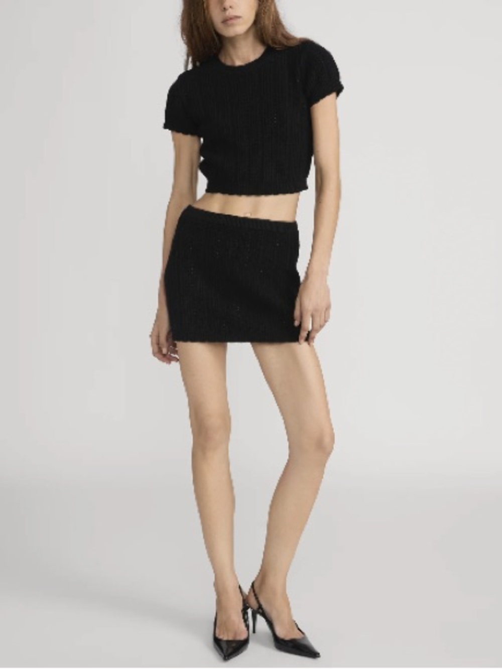 NWT FRAME x Amelia Gray The Getaway Cashmere Skirt Women’s Size Small In Black